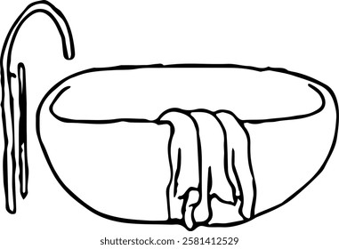 Bathroom. Hand drawn vector isolated doodle bath