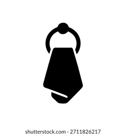 Icono de anillo de toalla de mano de baño aislado sobre fondo blanco 
