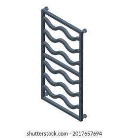 Bathroom heated towel rail icon. Isometric of bathroom heated towel rail vector icon for web design isolated on white background
