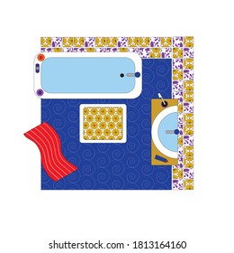 bathroom at home, color in the interior