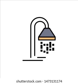Bathroom, Hotel, Service, Shower  Flat Color Icon. Vector icon banner Template