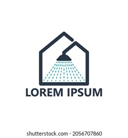 Bathroom house logo template design