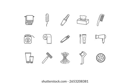 Bathroom hygiene personal care items vector