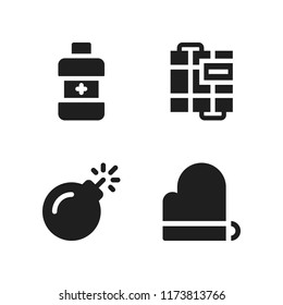 bathroom icon. 4 bathroom vector icons set. mouthwash, bomb and bathing icons for web and design about bathroom theme