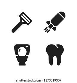 bathroom icon. 4 bathroom vector icons set. bomb, toilet and razor icons for web and design about bathroom theme