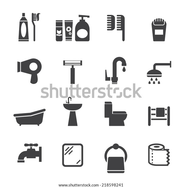 Bathroom Icon Stock Vector (Royalty Free) 218598241