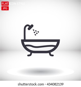 Bathroom icon. Bath with shower sign.