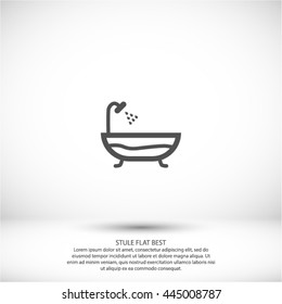Bathroom icon. Bath with shower sign.