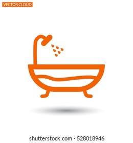 Bathroom icon. Bath with shower sign.
