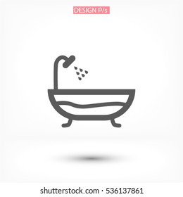 Bathroom icon. Bath with shower sign.