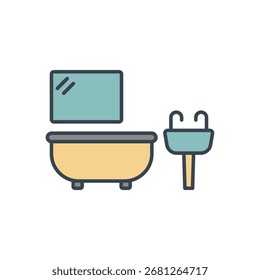 bathroom icon collection .design style with background