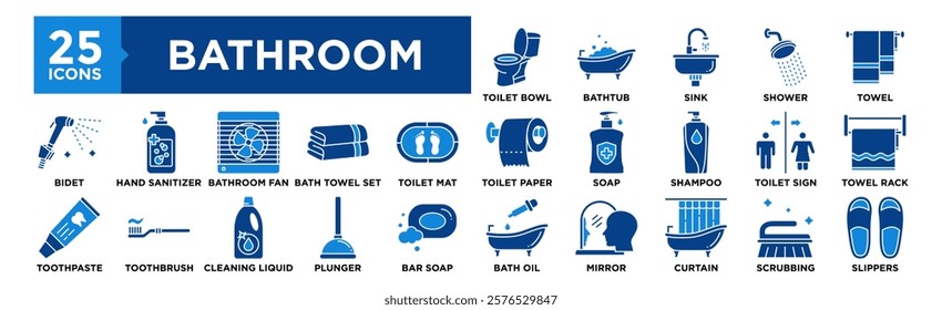 Bathroom icon collection set. Containing design interior, modern, design, home, bath, house, room