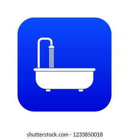 Bathroom icon digital blue for any design isolated on white vector illustration