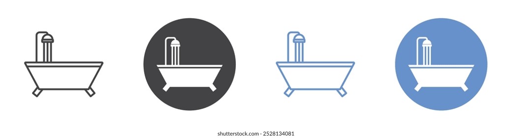 Icono de baño Arte plano en blanco y negro aislado