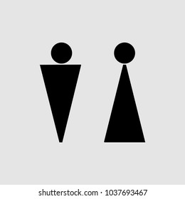 Bathroom icon flat. Black pictogram on grey background. Vector illustration symbol