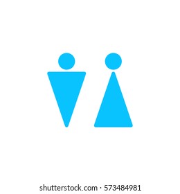 Bathroom icon flat. Blue pictogram on white background. Vector illustration symbol
