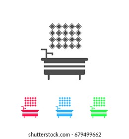 Bathroom icon flat. Color pictogram on white background. Vector illustration symbol and bonus icons