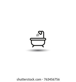 Bathroom icon. Flat design on a white background