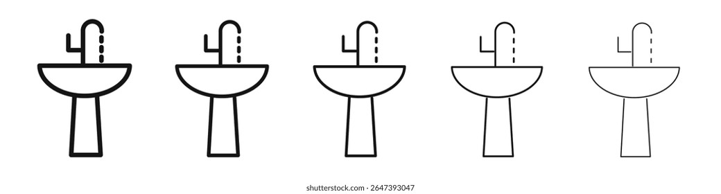 Bathroom icon flat illustration set logo