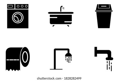 bathroom icon glyph outline style for your design