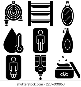 Icono de baño estilo glifo segunda parte