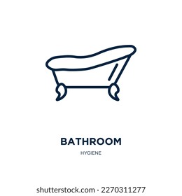 bathroom icon from hygiene collection. Thin linear bathroom, toilet, wash outline icon isolated on white background. Line vector bathroom sign, symbol for web and mobile