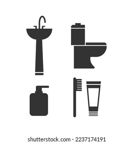 Badezimmer-Symbol. Hygienebestimmungen, Vektorgrafik.