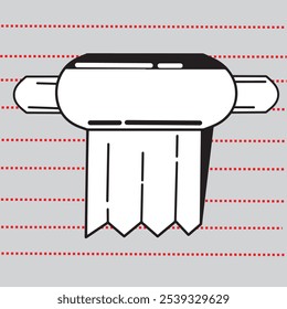 bathroom icon interior toilet paper holder, toilet paper isolated vector