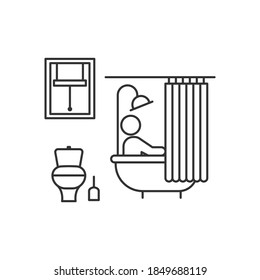 Bathroom icon isolated on white background. Shower symbol modern, simple, vector, icon for website design, mobile app, ui. Vector Illustration