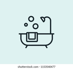 Bathroom icon line isolated on clean background. Bathroom icon concept drawing icon line in modern style. Vector illustration for your web mobile logo app UI design.