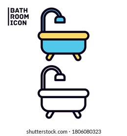 bathroom icon line vector eps