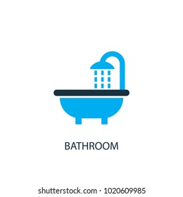 Bathroom icon. Logo element illustration. Bathroom symbol design from 2 colored collection. Simple Bathroom concept. Can be used in web and mobile.