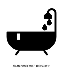 bathroom icon logo or illustration with solid stroke style vector design. perfect use for web, mobile app, pattern, design etc.