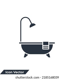 ilustración vectorial del logotipo del icono del baño. Plantilla de símbolo de mobiliario para colección de diseño gráfico y web