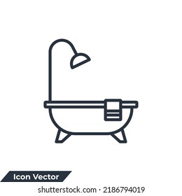 bathroom icon logo vector illustration. Bathroom Furniture symbol template for graphic and web design collection