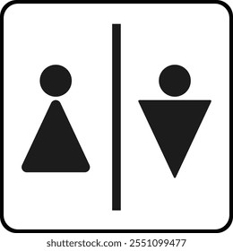 The bathroom icon. A bathroom for men and women. Plumbing. A vector image.