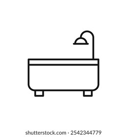 Bathroom icon outline collection or set in black and white