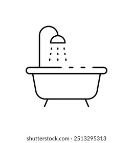 bathroom icon. Outline style design isolated on white background