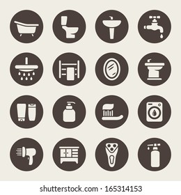 Bathroom icon set