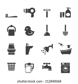 bathroom icon set