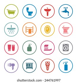 Bathroom Icon Set Stock Vector (Royalty Free) 244761997 | Shutterstock