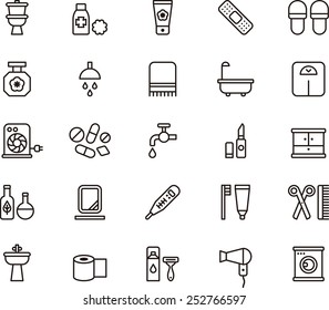 Bathroom icon set