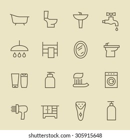 Bathroom icon set