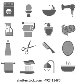 Bathroom icon set vector illustration object isolated