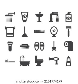 Bathroom Icon Set - Washroom Icon Set