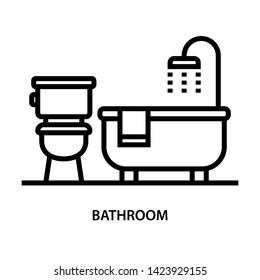 Bathroom icon. Simple design. Line vector. Isolate on white background.