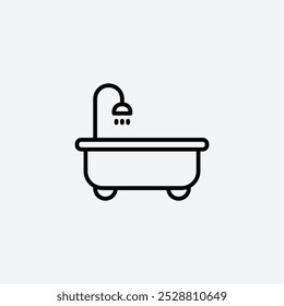 Bathroom icon in tree different line stroke sizes.