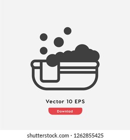 Bathroom icon vector. Bath symbol. Linear style sign for mobile concept and web design. Bathroom symbol illustration. Pixel vector graphics - Vector.
