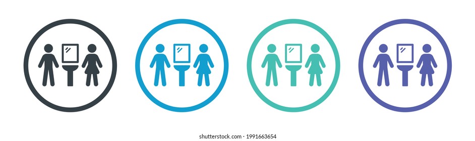 Ilustración vectorial del icono del baño. Diseño de círculo