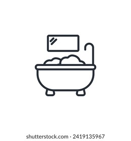 bathroom icon. vector.Editable stroke.linear style sign for use web design,logo.Symbol illustration.